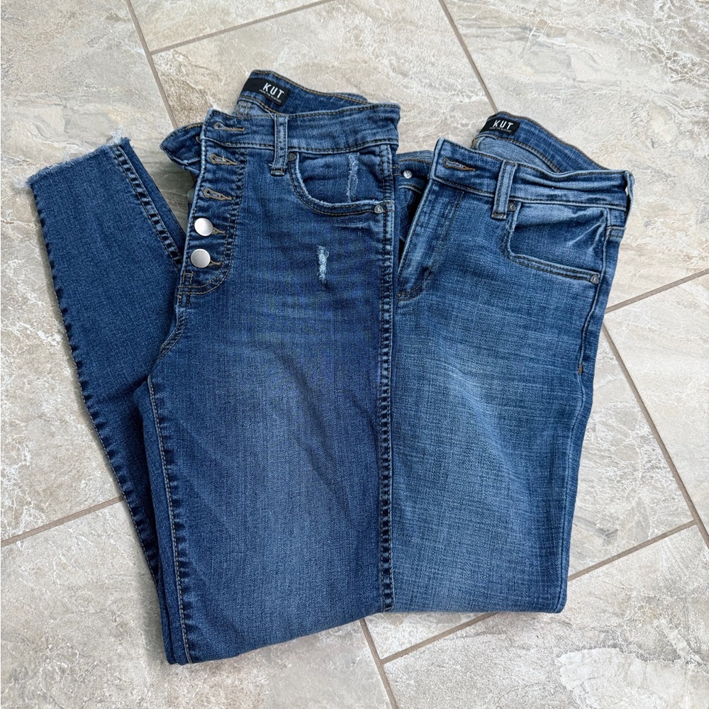Set of 2 Kut from the Kloth Dark Blue Skinny Jeans